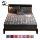 Чехол для кровати из плюшевой ткани, стеганый матрас, протектор, уплотненный матрас для кровати, антиклеевой матрас для кровати