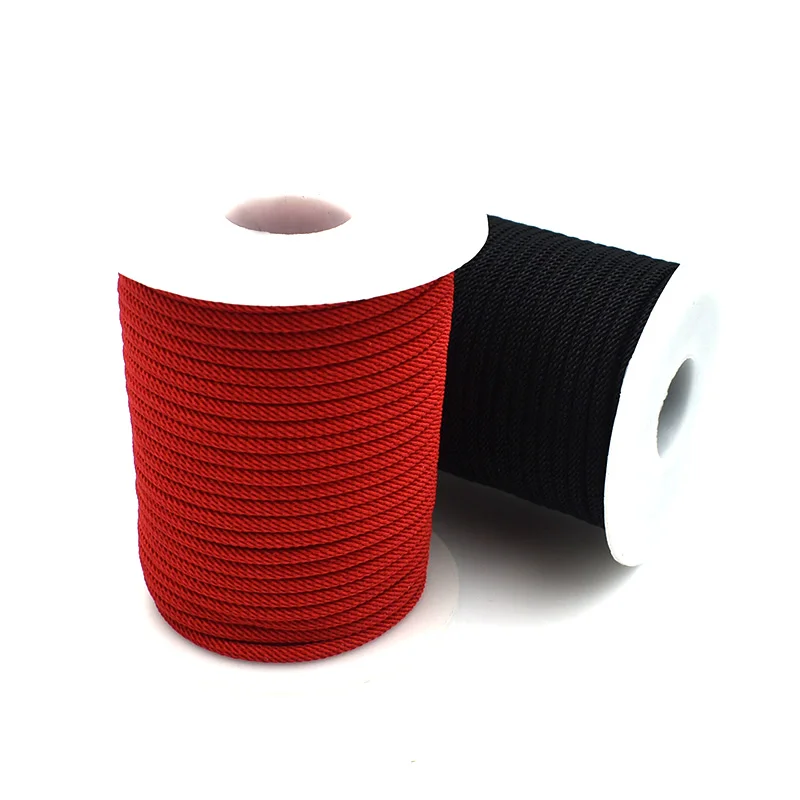 

Красная/черная нейлоновая веревка для изготовления браслетов/ожерелий ручной работы, 20 метров, 3/4 мм