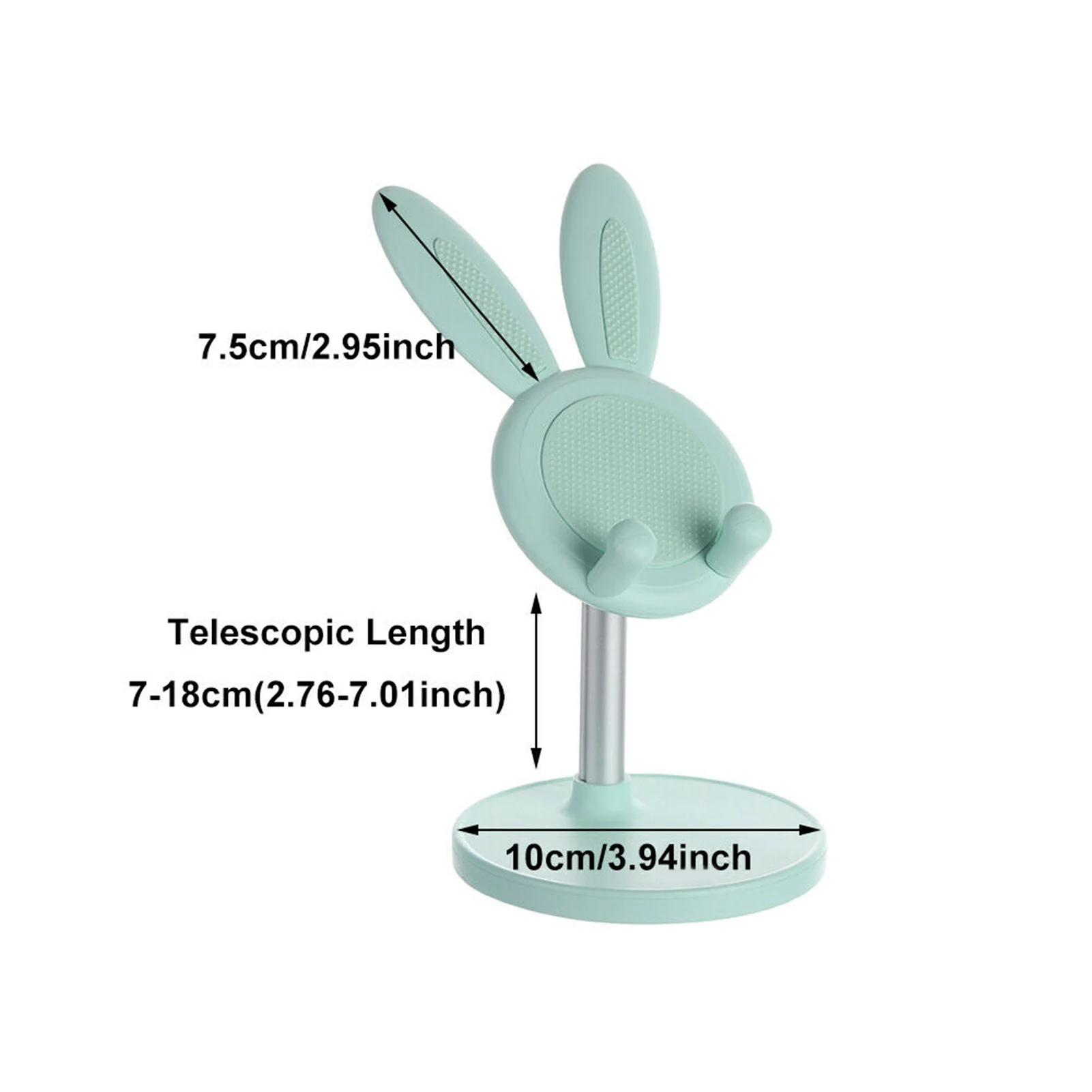 telescopic cartoon rabbit ears mobile phone holder adjustable tablet stand cute bunny desktop rack durable phone accessories free global shipping