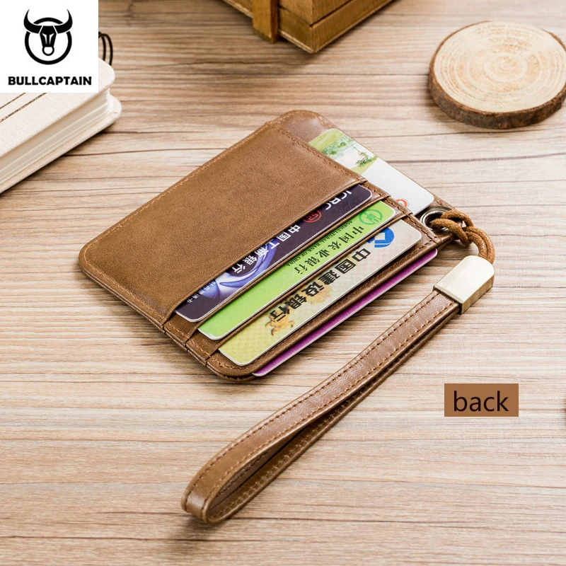 BULLCAPTAIN first layer cowhide men's multi-card bit card holder leather business card holder business bank credit card holder