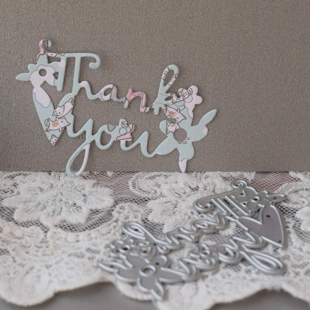 

Thank You Happy Birthday Phrase METAL CUTTING DIES Stencil Scrapbooking Photo Album Card Paper Embossing Craft DIY