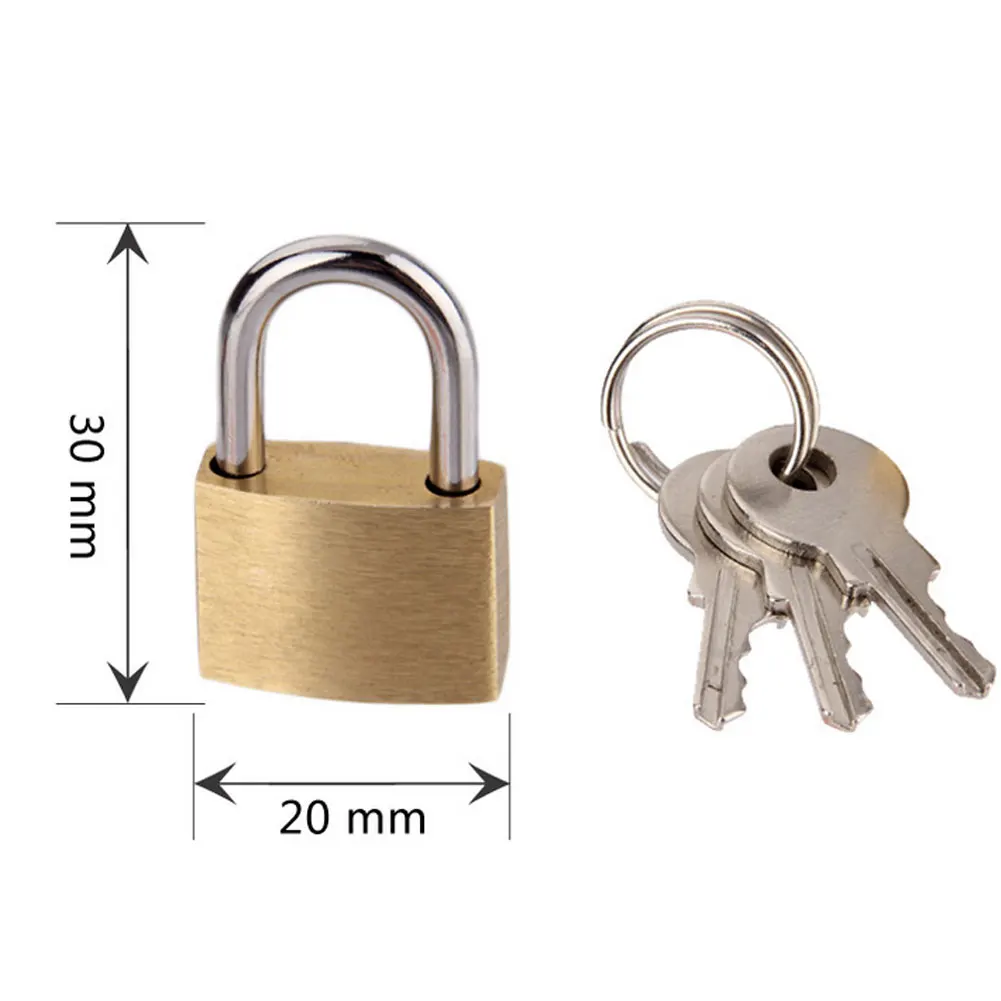 

Padlock, Mini Copper Padlock For Lockers With 3 Keys Travel Padlocks For Luggage Gym Locker Box Case Small Copper Lock Golden