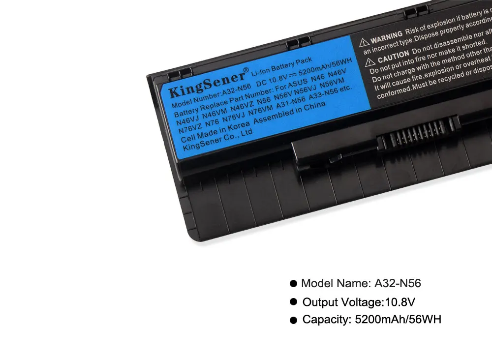 KingSener A32 N56 B53V B53A F45A F45U R500N R500VD F55 N56D N56DY N56J N56JK N56VM N56VV N56VZ N56VB|Аккумуляторы для