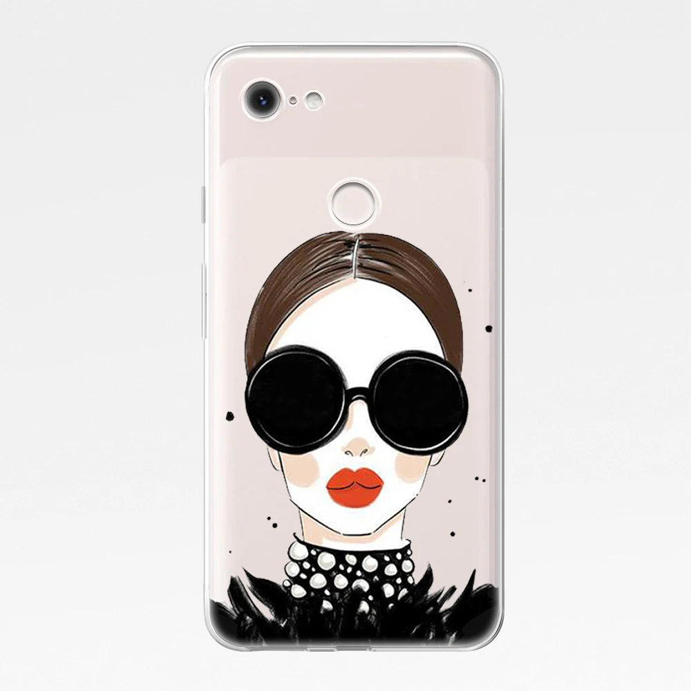 

Fashion Girl Phone Case For Google Pixel 5 4a 4 3a 3 2 XL Soft Silicone TPU Cover for Pixel 5XL 4XL 3XL 2XL Coque Capa Funda