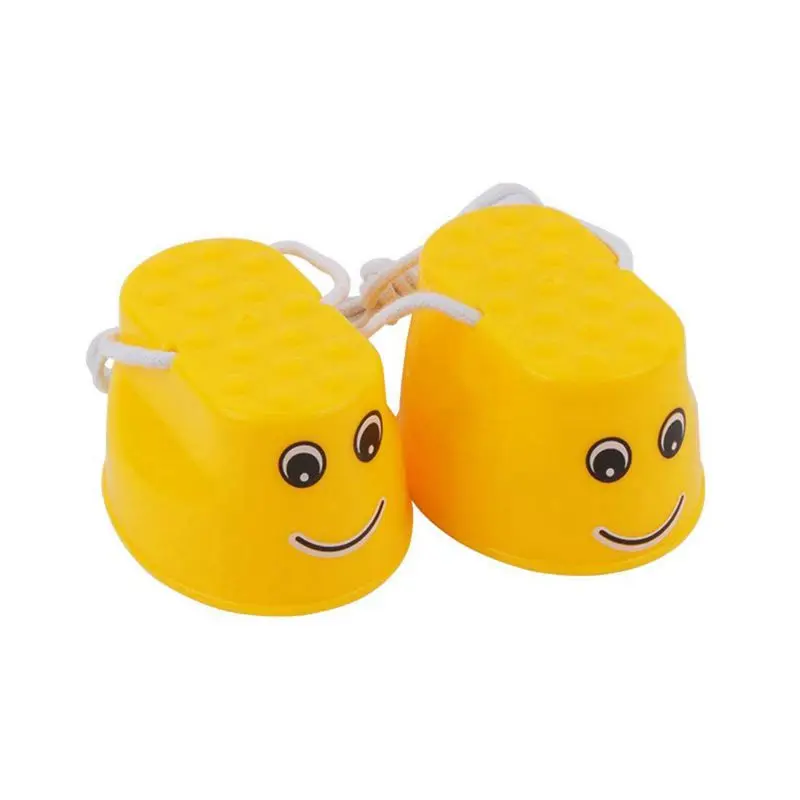Running stilts children's potholes high-pitched high-barrel running doll plastic (yellow) |