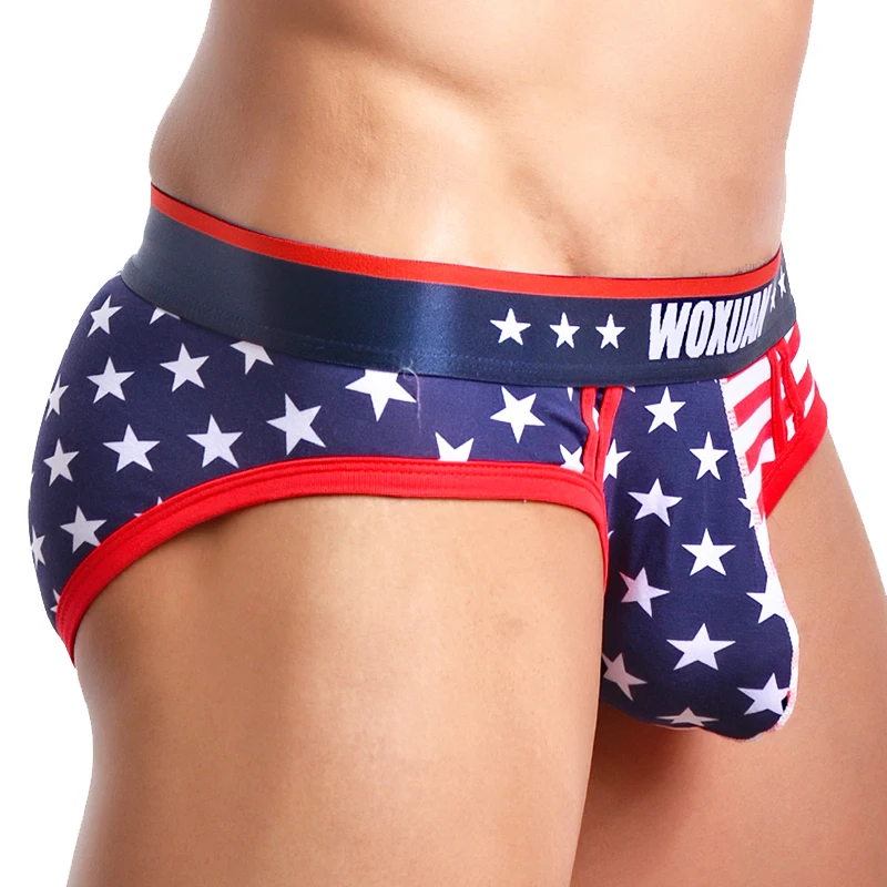 Мужские трусы нижнее белье с принтом американского флага сексуальные полосатые