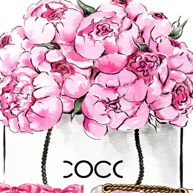 Скандинавский домашний декор модная розовая сумка обувь настенное искусство