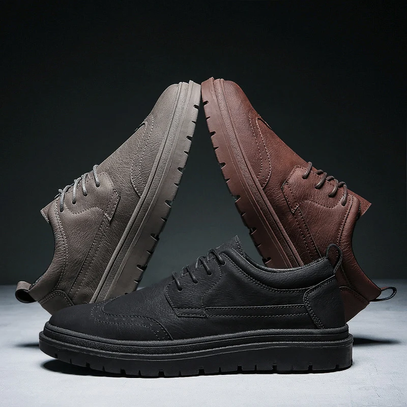 Мужская классическая кожаная повседневная обувь итальянский дизайн мужская