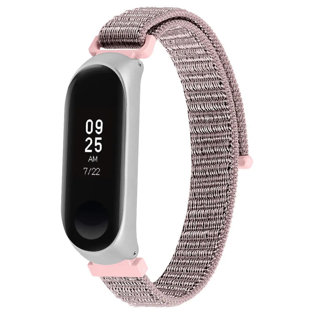 Спортивный плетеный нейлоновый наручный ремешок для Xiaomi mi band 3/4 дышащий