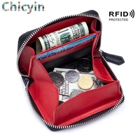 woman wallet genuine leather small change purse mini pouch coin wallet little bag card holder key holder zipper card wallet