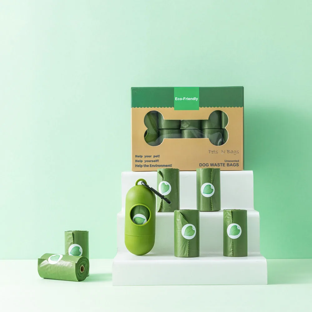 

Dog Poop Bags Biodegradable Environmental Protection Pet Trash Bags 23cmx33cm Green Garbage Bag Pet Product 10 rolls