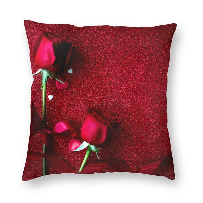 

Чехол для подушки с изображением роз, банта и сердца, 45x45, домашний декор, 3D принт, любовь, День Святого Валентина, чехол для подушки, чехол для дивана, двусторонний