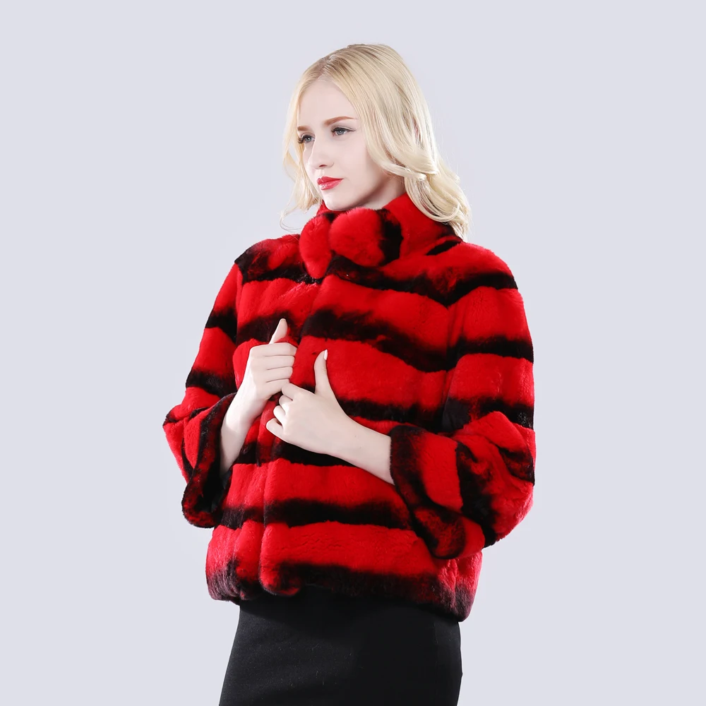 2020 новый зимний женский Настоящий мех кролика пальто короткая куртка качество 100%