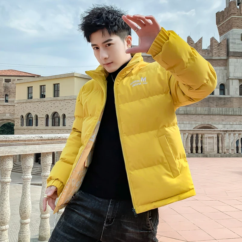 2022 Winter Casual Double-Sided Wear Thicken Warm Loose Men's Cotton-Padded Jackets Autumn Solid Color Down Coat Outwear Parkas