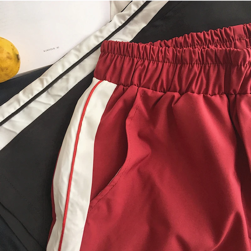 

LEGIBLE 2021 Summer Casual Shorts Women Patchwork Size Stripe Female Short Homme Fashion Women Shorts