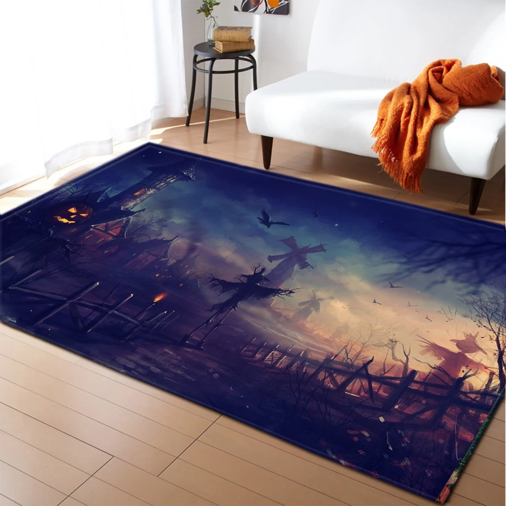 Счастливый хэллоуин ковер для гостиной 3D тыква фонарик печатный искусственный