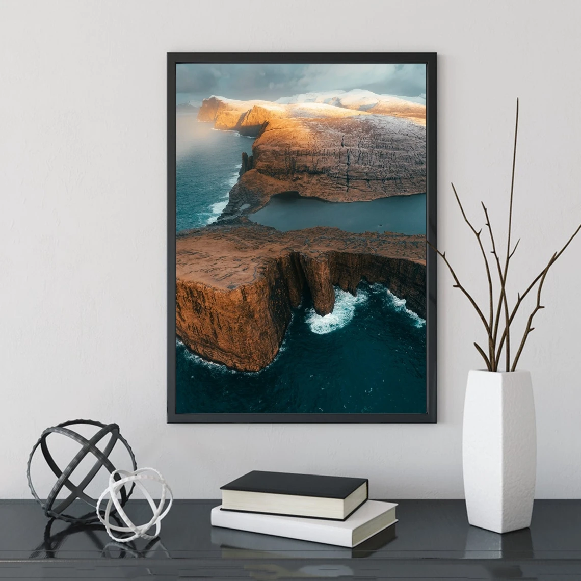 

THE SLAVE NIP FROM ABOVE Faroe Island Wall Art Print, Landscape photo poster, stunning nature print for your home decor Poster