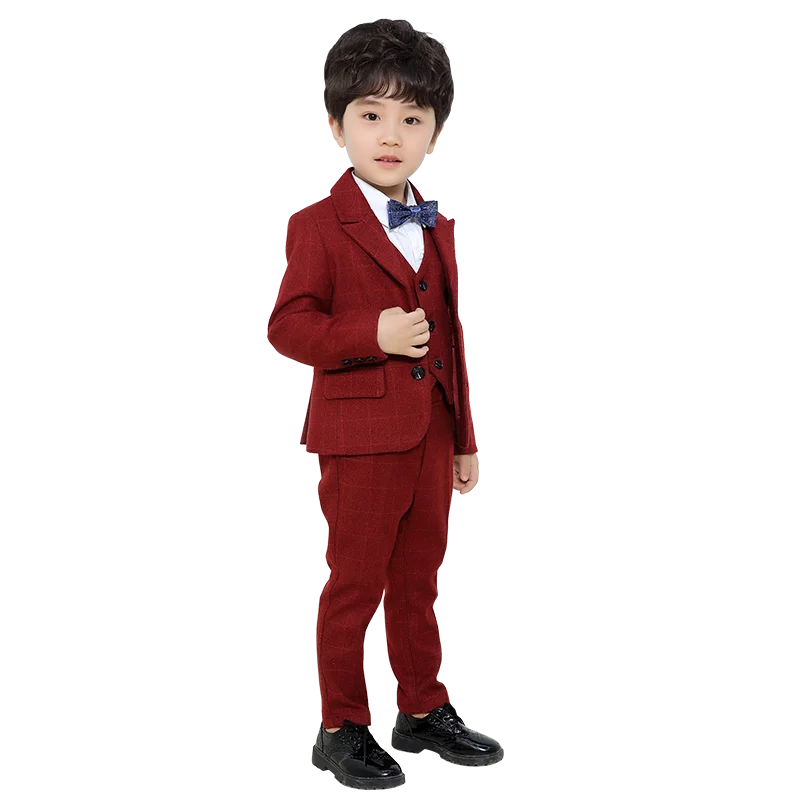 3 шт./компл. осень Формальные Детские костюмы для мальчиков одежда маленьких