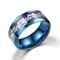 new trendy stainless steel dragon pattern rings fashion mens ring engagement wedding band party jewelry accessories