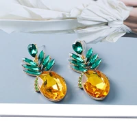 top new fashion design plant earrings yellow crystal shine earrings for women banquet girl exquisite jewelry gift preferred 2021