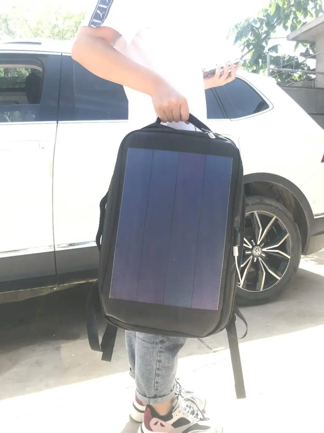 Customized portable backpack charger in olive brown 7 Watt water resistant solar panel Charge all Smartphones and USB | Компьютеры и