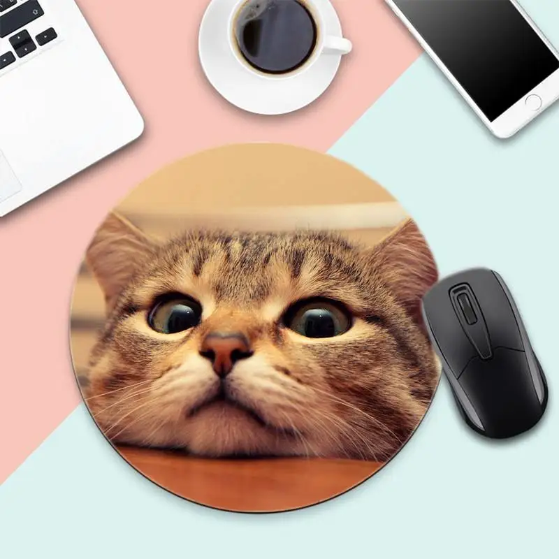 

cat Rubber Mouse Durable Desktop Mousepad Desk Table Protect Game Office Work Round Mouse Mat pad XL Non-slip Laptop Cushion