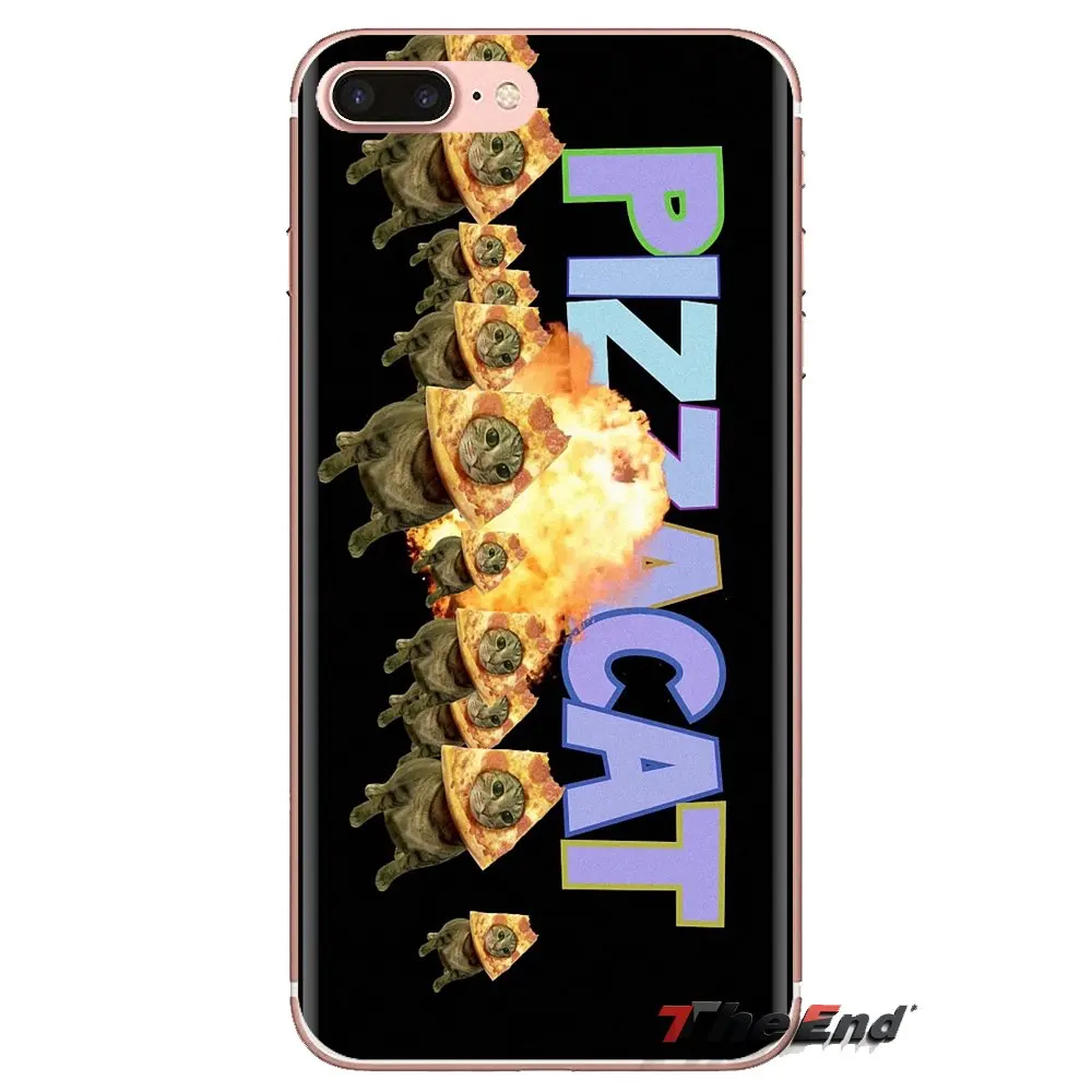 Кот поедающий пиццу дизайн в космосе художественные чехлы для iPhone XS Max XR X 4 4s 5 5S 5C SE