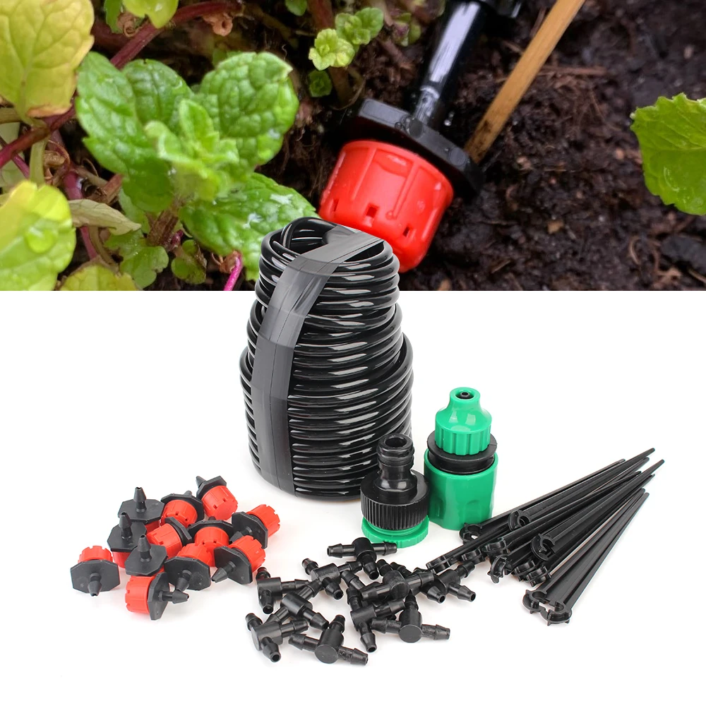 

Misting Watering Kits 10M-20M Micro Drip Irrigation System Portable DIY with Adjustable Drippers Automatic Watering Garden Hose