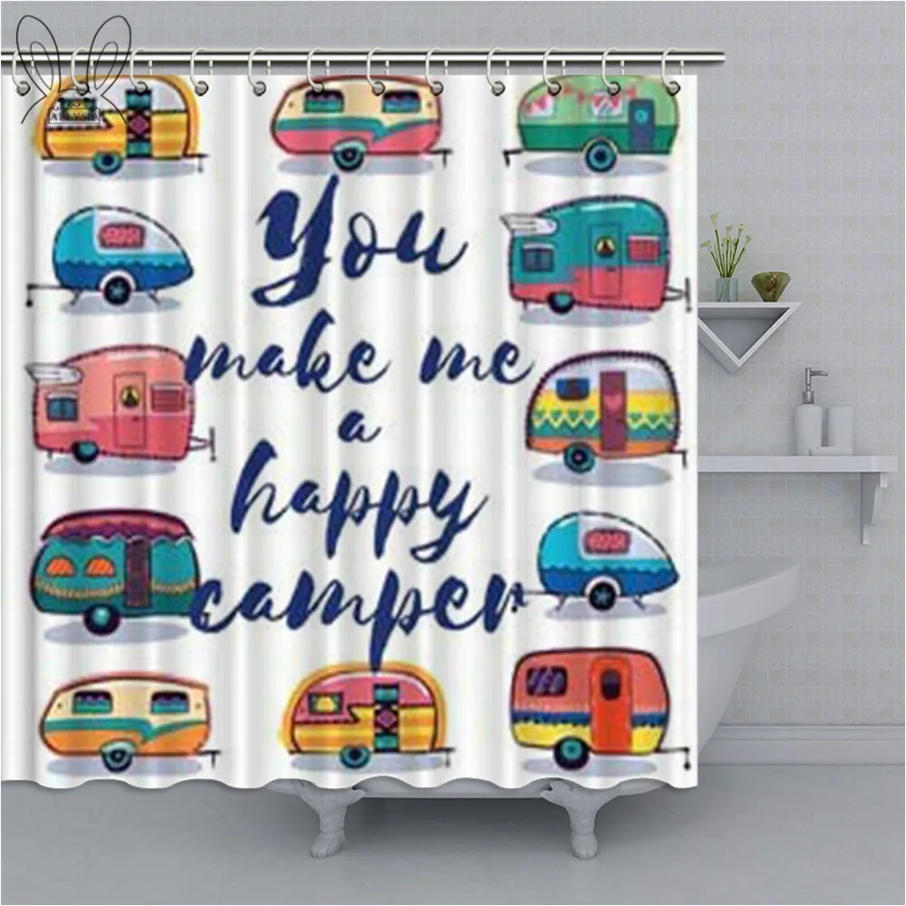 Camper Stall занавески для ванной Мотивационная цитата детей водонепроницаемая