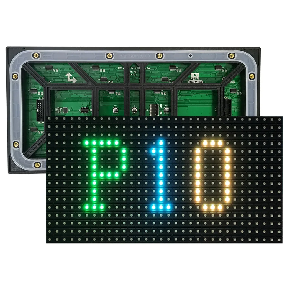 P10 Outdoor LED Module with HUB75 Interface, SMD Technology, 1/4 Scan, 320*160mm LED Panel image 2