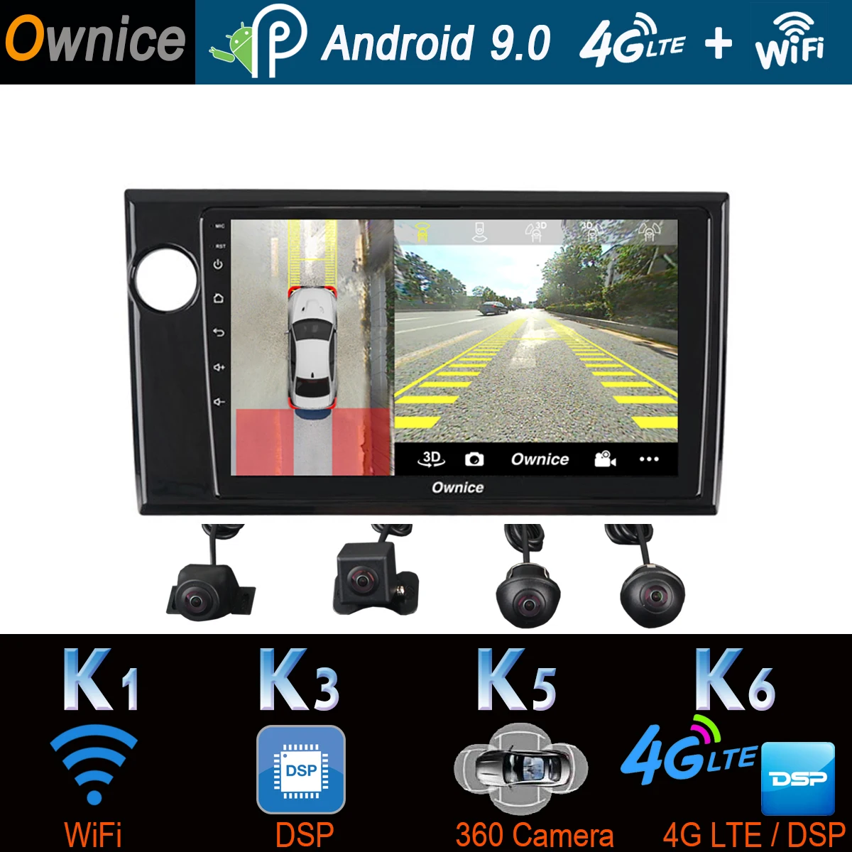 1 Din 360 ° панорамный 4G + 64G Android 9 0 Автомобильный мультимедийный радио GPS SPDIF DSP Авто