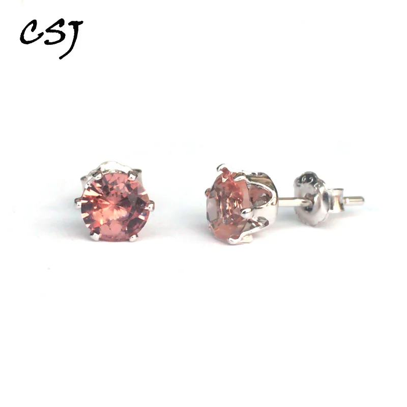 Женские маленькие серьги-гвоздики CSJ из серебра 925 пробы с зултанитом | Украшения