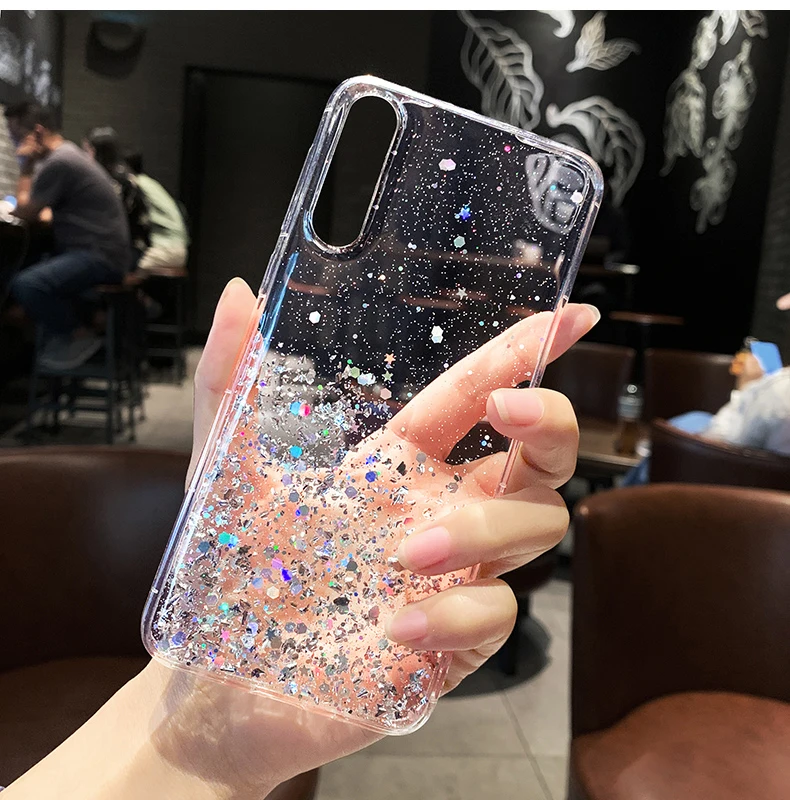 Прозрачный блестящий Мягкий чехол из ТПУ для HUAWEI P40 Lite E P20 P30 Pro New Mate 20 30 Y5P Y7P Y5 Y6 Y7 Y9