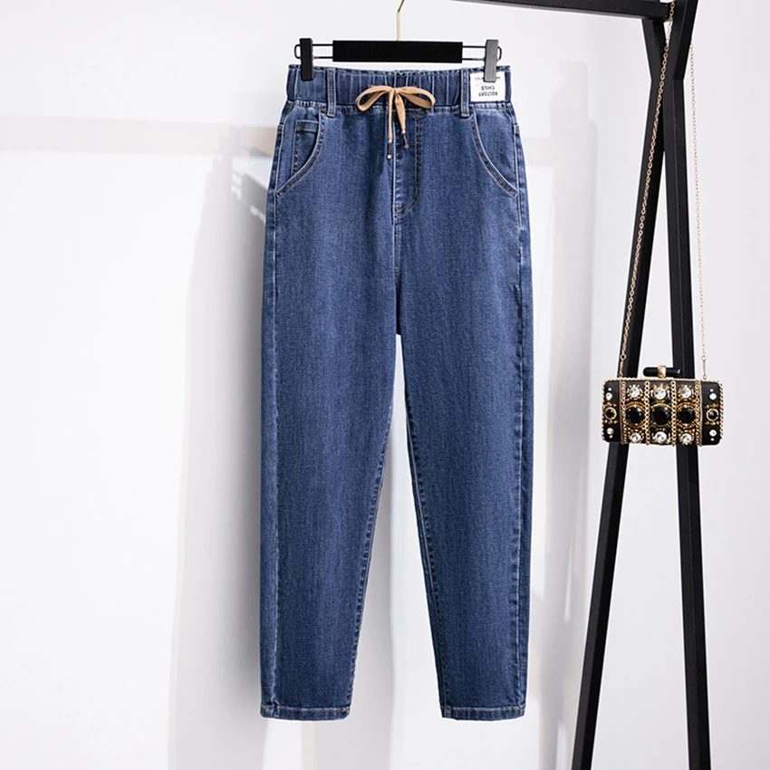 

Women's plus size jeans 65-150KG elastic waist high elasticity