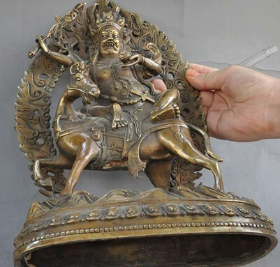 free shipping old tibetan buddhism bronze fane evil Exorcism Mahakala buddha ride horse statue | Дом и сад