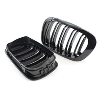2pcs glossy black double rims grille m style modified baking varnish black grille for bmw e46 4 door 4d 3 series 1998 2002
