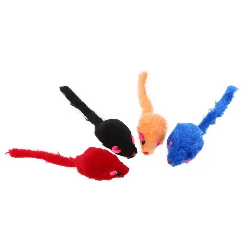 

10 Stks/partij Mini Kleurrijke Kat Speelgoed Pluche Valse Muis Speelgoed Voor Katten Kitten Dier Grappige Spelen Pet Cat