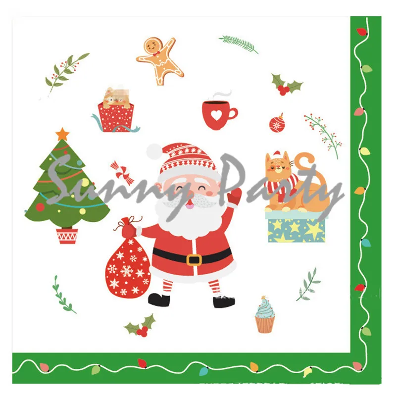 36 шт/лот Новогодние рождественские тематические праздничные бумажные тарелки