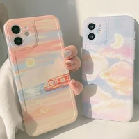 beautiful landscape phone case for iphone 7 8 plus xs max x xr se 2020 12 mini 11 pro max soft silicone painting scenery cover