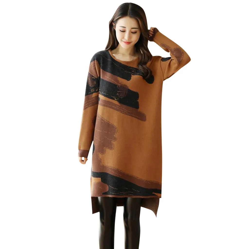 Новинка 2019 модное женское осенне зимнее прямое мини платье свободного покроя с