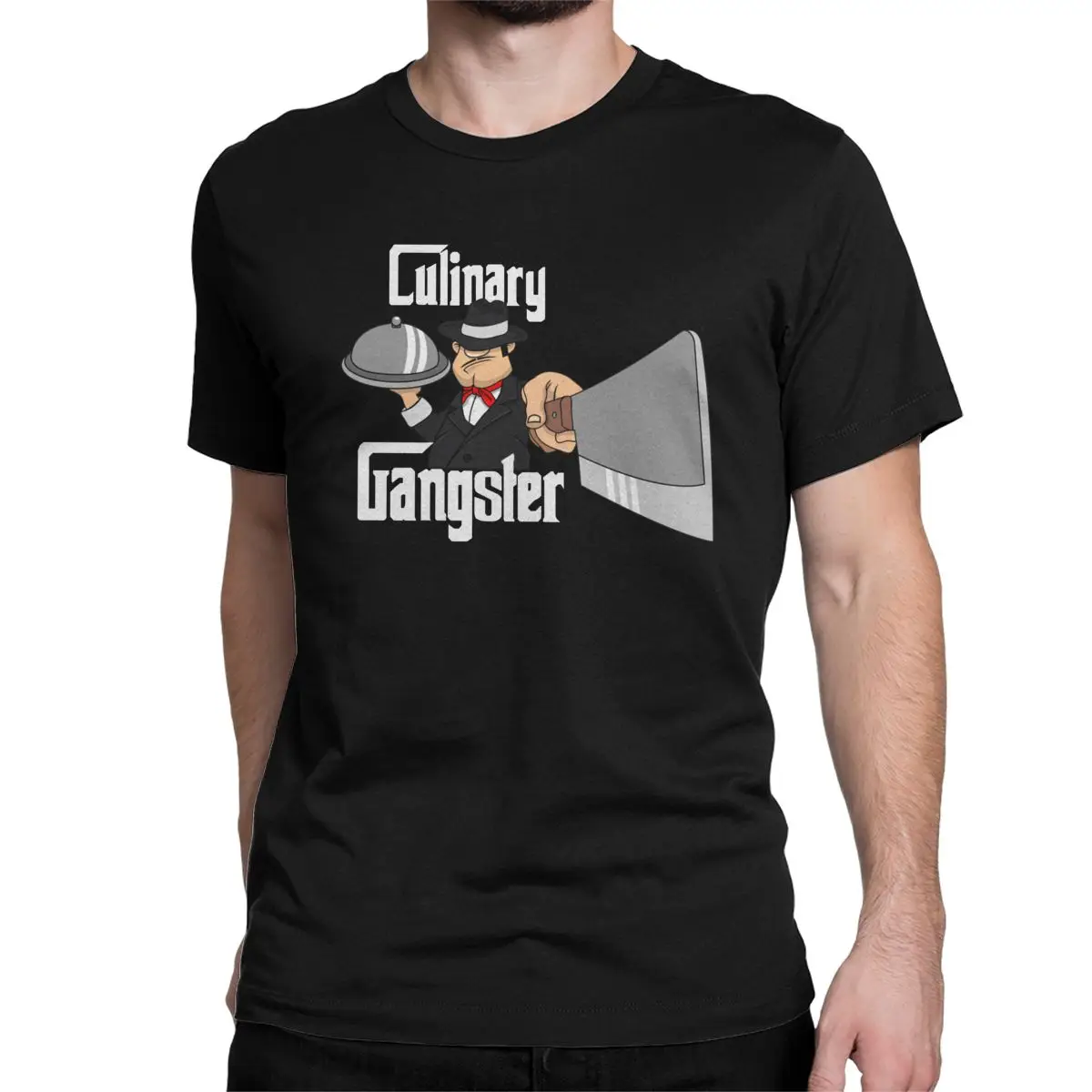 Новинка искусственная кухня Мужская футболка из чистого хлопка с круглым