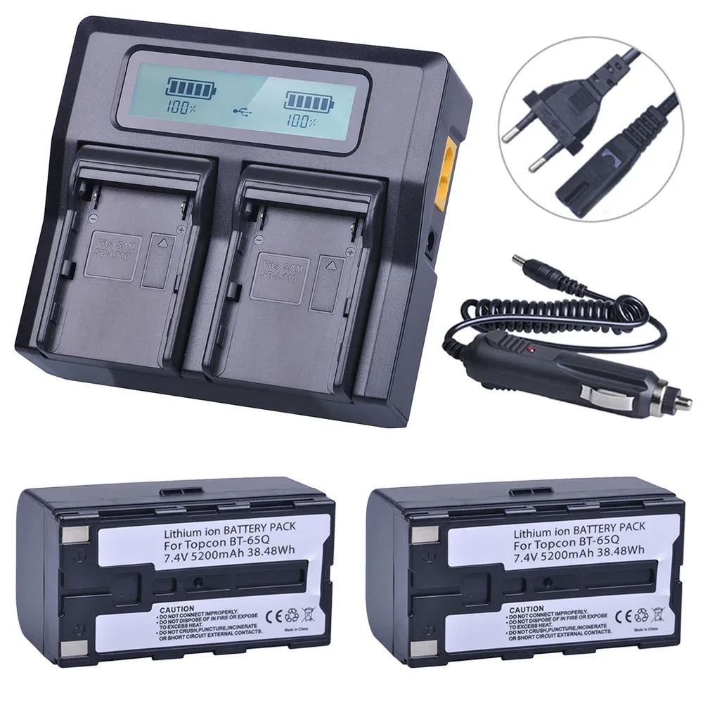 

BT-65Q Battery + LCD Charger for Topcon BT-60Q BT-61Q BT-66Q Topcon FC-200 FC-2200 FC-2500 GPT-7000i GTS-750 GPT-7500 GTS-900