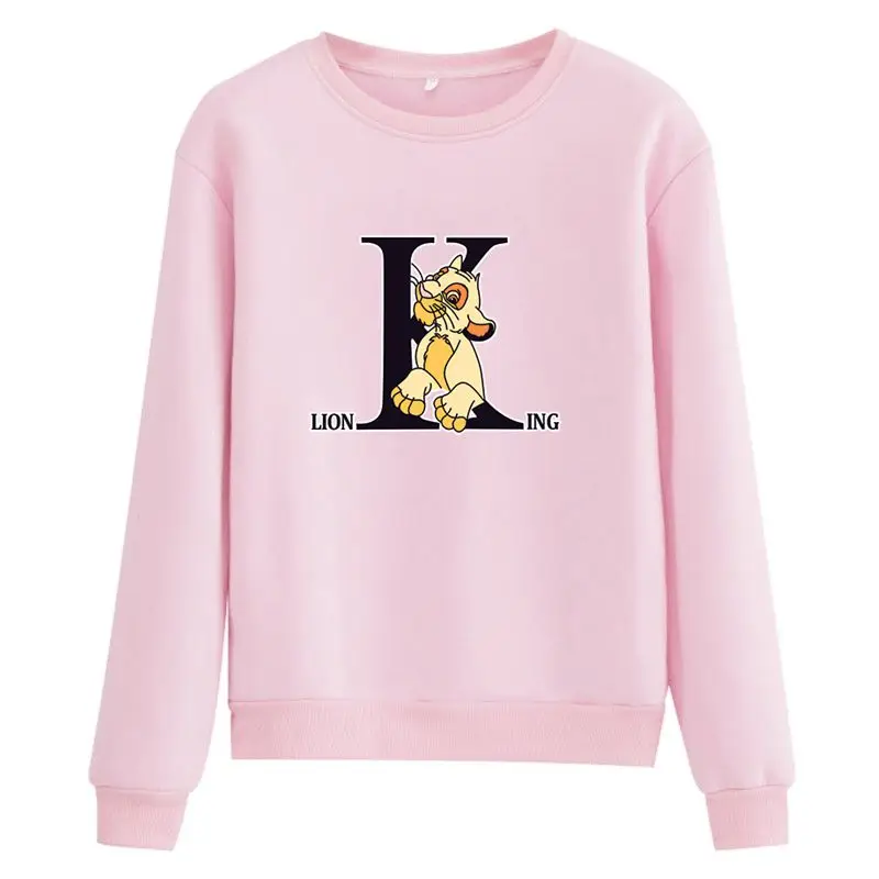 Disney Cartoon The Lion King Simba Cute Kawaii Vrouwen Sweetshirts Witner Autumn Fleece Thick Warm Streetwear Blouses Pullover