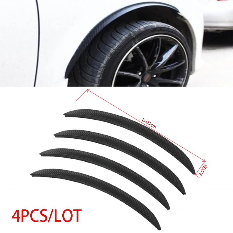 

4pcs Car Wheel Eyebrow Trim Wheel Eyebrow Protector Lip Sticker Trim Carbon Fiber Fender Flare Anti-scratch Strip