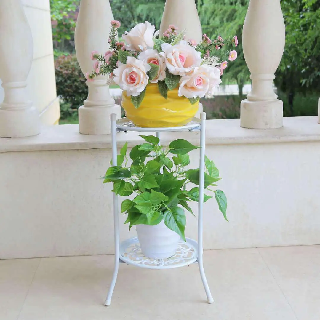 

European flower rack wrought iron multi-layer indoor floor-standing green flower shelf living room storage balcony meat home