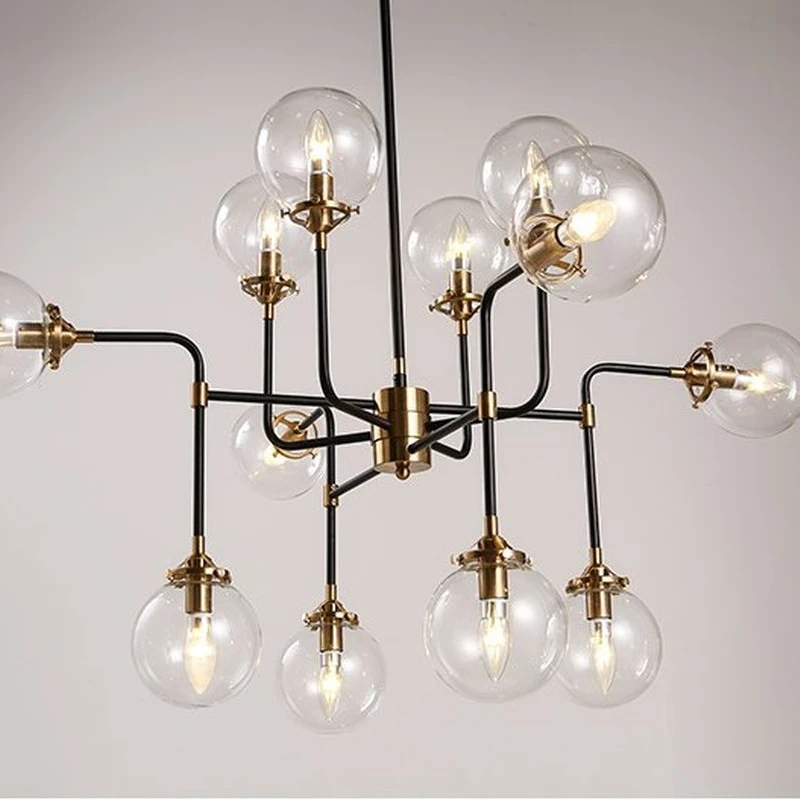 Современный оттенок Стекло люстра светильник E14 лампы светодиодный подвесной