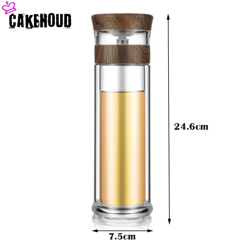 Drinking Pot Portable Tea Separation Cups Double-layer Car Cup Creative High Temperature Glass Water Bottle To Send Cup Sets