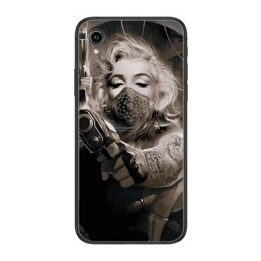

Stylish Marilyn Monroe Tattoo Style Phone Cases cover For VIVO X50 30 Y97 91 93 85 83 81 79 73 V 17 15 9 S7 U3X black Cove