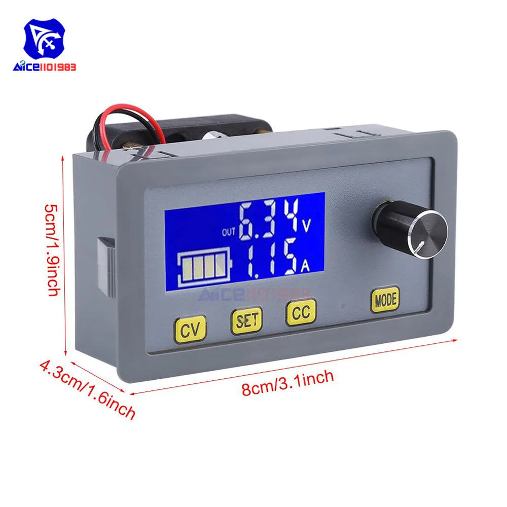 Diymore lcd цифровой DC-DC 6-32 В до 0-32 В 5A понижающий преобразователь модуль питания с вентилятором Регулируемый регулятор напряжения