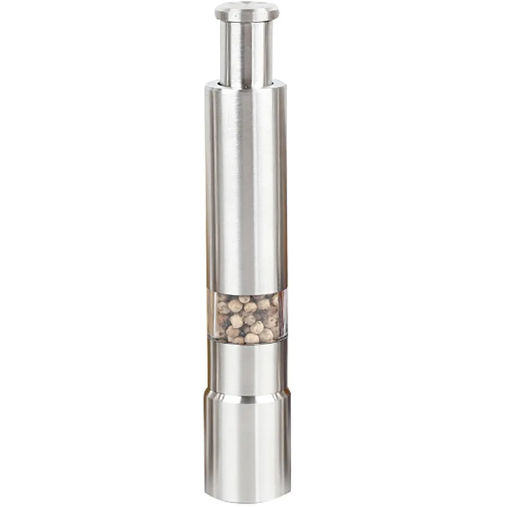 

Stainless Steel Thumb Push Salt Pepper Mill Spice Sauce Grinder Mill Muller Stick Pepper Grinder Moedor De Pimenta